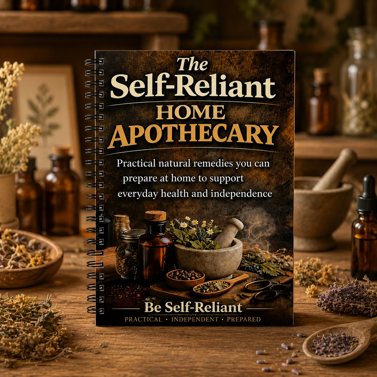 Health Wellness Planner - Self-Reliant Home Apothecary, Herbal Remedies Journal,