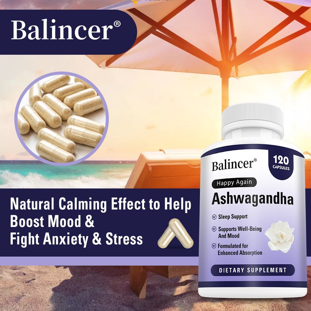 Health Wellness Day - Ashwagandha Capsules, Stress Relief, Mood, Focus,