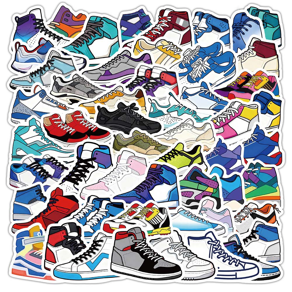 Fitness Journal Planner - 100PCS Sneakers Graffiti Stickers Sports And