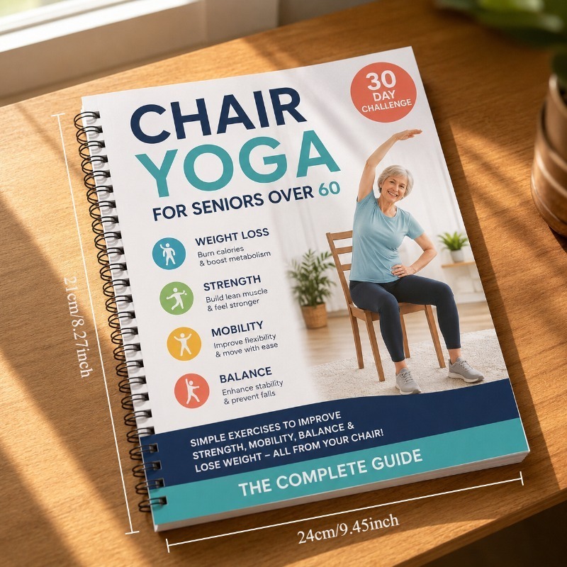 30 Day Chair Yoga Training Gui - Fitness Journal Planner recensione e prezzo