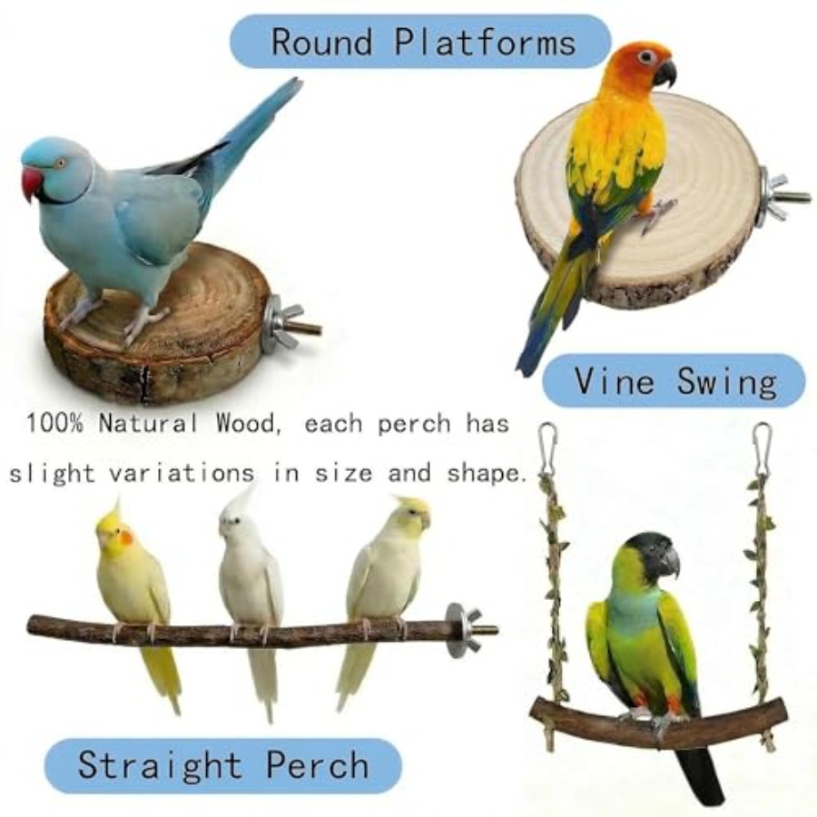 8PCS natural wood bird perches - Health & Wellness Gordon Edlin recensione e prezzo